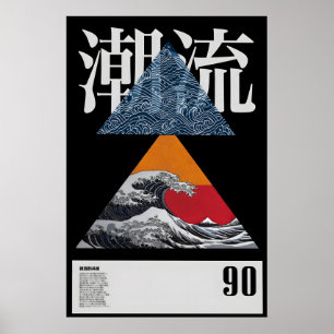 Ukiyo-e Inspired Japanese Great Wave Art Vintage Poster