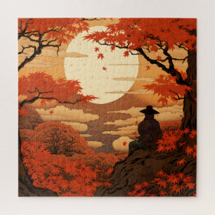 Ukiyo-e Japan fall autumn samurai Jigsaw Puzzle