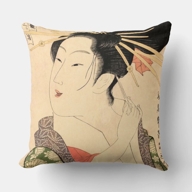 Ukiyo-e Japanese girl Cushion (Front)