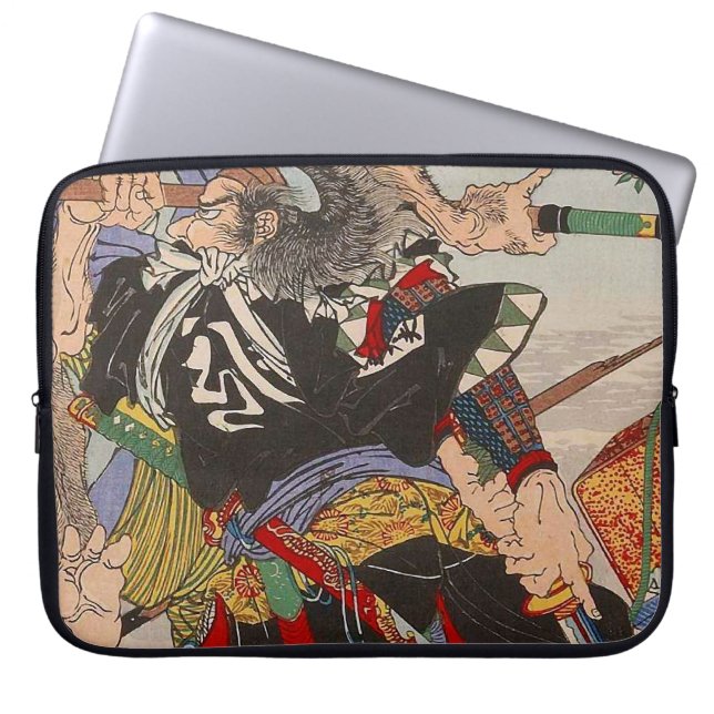 Ukiyo-e Japanese Painting A Samurai Fighting Laptop Sleeve (Front)