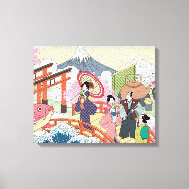 Ukiyo-e Japanese Style Art Canvas Print (Front)