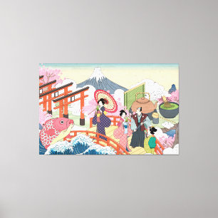 Ukiyo-e Japanese Style Art Canvas Print