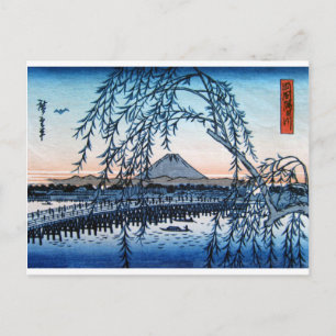 Ukiyo-e Mt. Fuji Japan Postcard