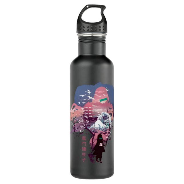 Ukiyo e Nezuko   710 Ml Water Bottle (Front)