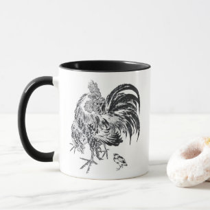 Ukiyo-e Niwatori Japanese Rooster by Toyohiro Mug