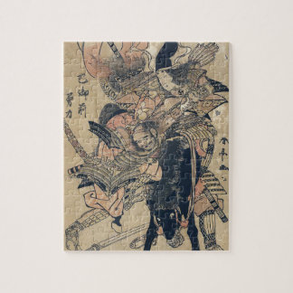Ukiyo-e Old Japanese Painting Of Two Samurais Jigsaw Puzzle