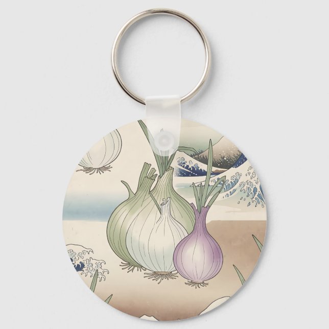 Ukiyo-e Onion Wave Pattern Key Ring (Front)