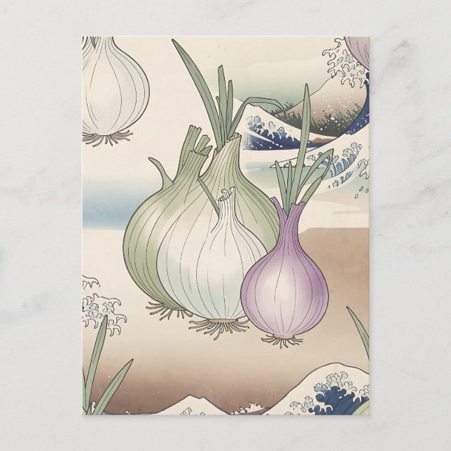 Ukiyo-e Onion Wave Pattern Postcard (Front)