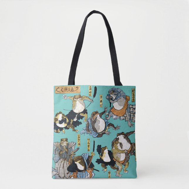 Ukiyo-e print - Frogs as Japanese Kabuki actors Th Tote Bag (Front)