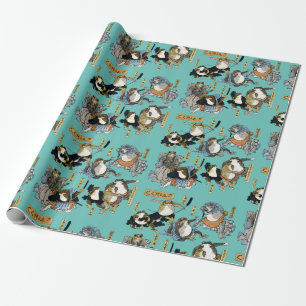Ukiyo-e print - frogs as Kabuki actors Wrapping Paper