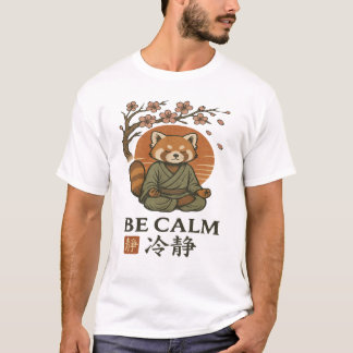 ukiyo-e Red Panda- Be CALM japanese Zen meditation T-Shirt