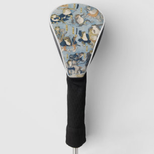 Ukiyo-e Warrior Frogs Antique Japanese Artwork Golf Head Cover