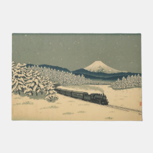 Ukiyo-e Winter Train Doormat