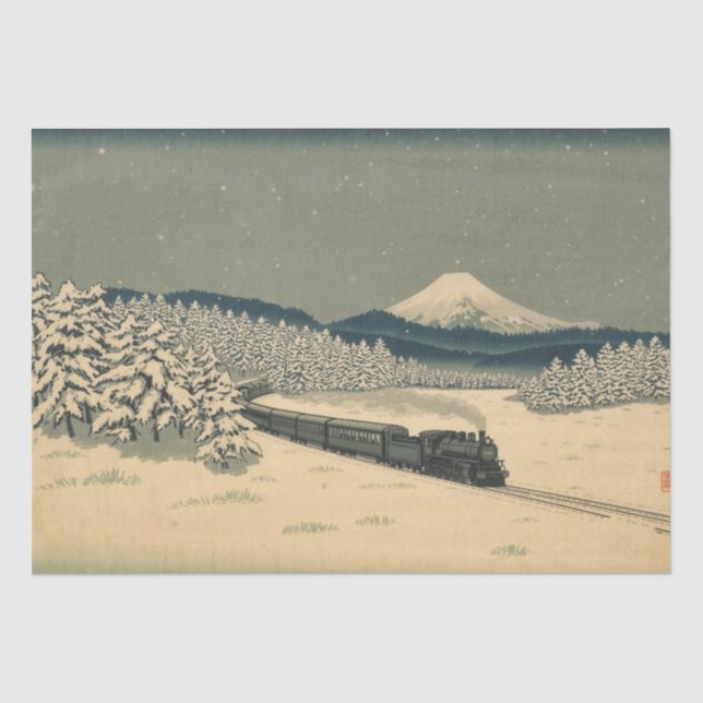Ukiyo-e Winter Train Tissue Paper (Front)
