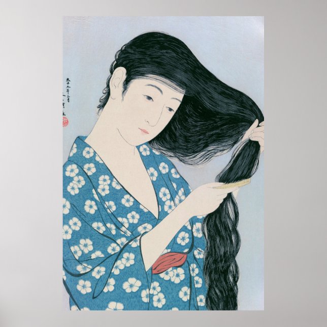 Ukiyoe [Goyo] Hair combing (XL) Poster (Front)