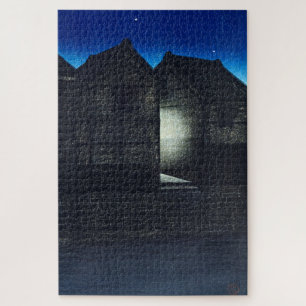 ukiyoe - hasui - C04 - Shinkawa Rive at Night -  Jigsaw Puzzle