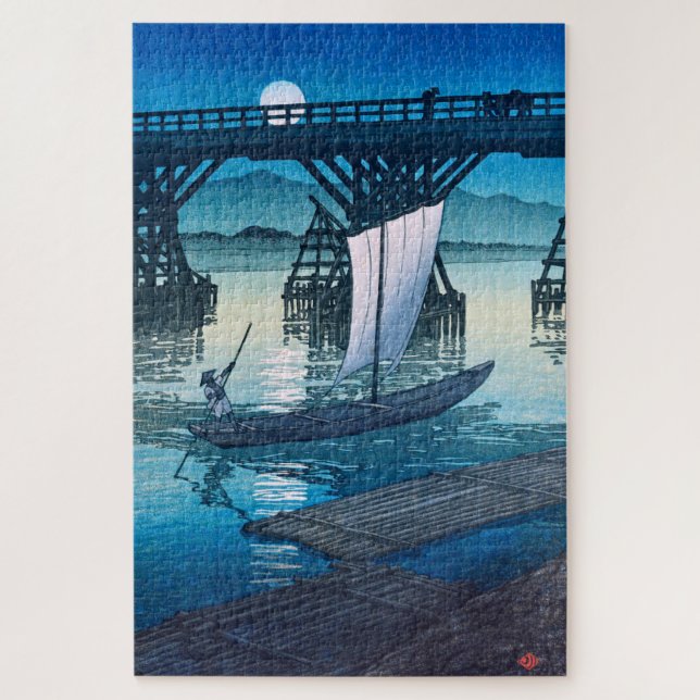 ukiyoe [hasui] C25 Asahi Bridge, Ojiya Jigsaw Puzzle (Vertical)