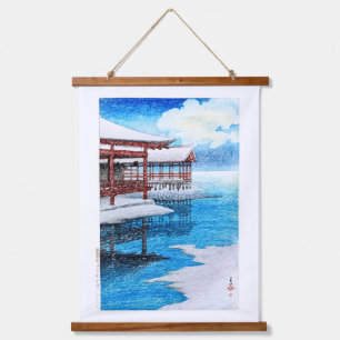 ukiyoe [hasui] C26 Snow on a Fine Day at Miyajima Hanging Tapestry