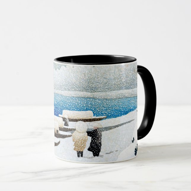 ukiyoe [hasui] C27 Amanohashidate in Snow Mug (Front Right)
