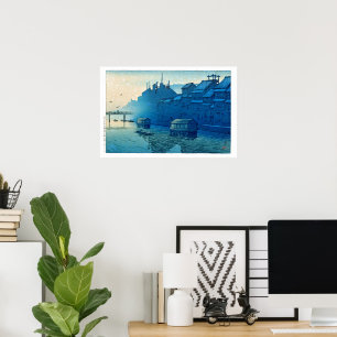 ukiyoe [hasui] C29 Morning at Dotonbori, Osaka Poster