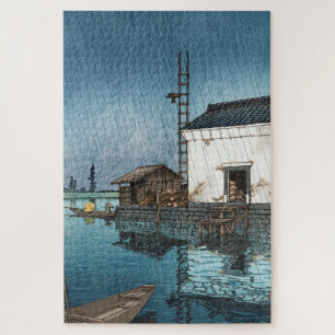 ukiyoe - hasui - m02 - Ushibori in rain -  Jigsaw Puzzle