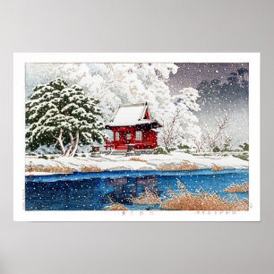 ukiyoe - hasui - m06 - Snow at Shrine Entrance -  Poster