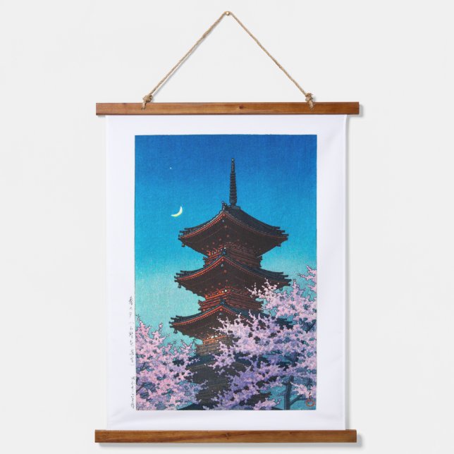 ukiyoe - hasui - m08 - Spring Evening -  Hanging Tapestry (Front)