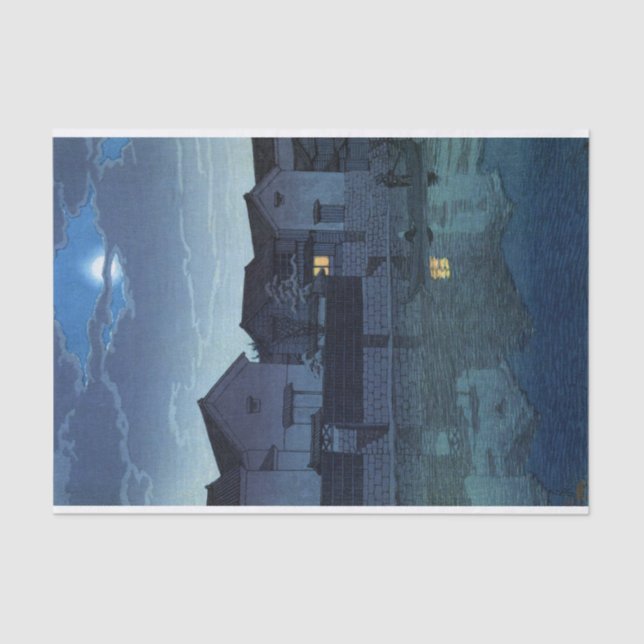 ukiyoe hasui n07 Matsue, Izumo (hazy moon) Tissue Paper (Front)