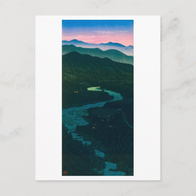 ukiyoe hasui No58 Etchu’s Ioritani Pass Postcard (Front)