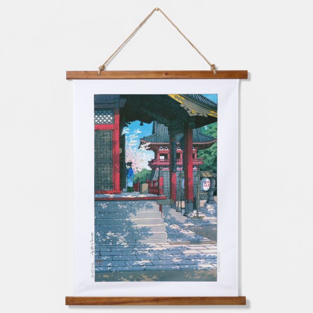 ukiyoe - hasui - No.18 Meguro Fudo Temple - Hanging Tapestry (Front)