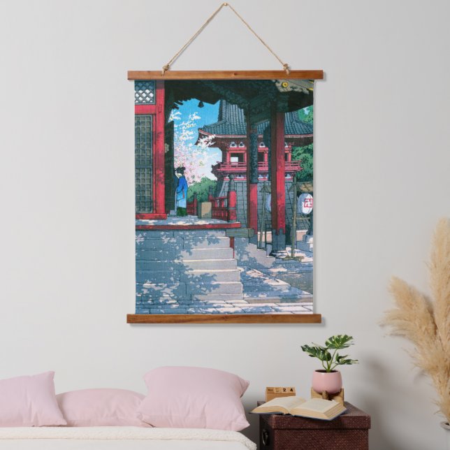 ukiyoe - hasui - No.18 Meguro Fudo Temple - Hanging Tapestry (Bedroom)