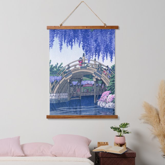 ukiyoe - hasui - No.34 Wisteria at Kameido -   Hanging Tapestry (Bedroom)