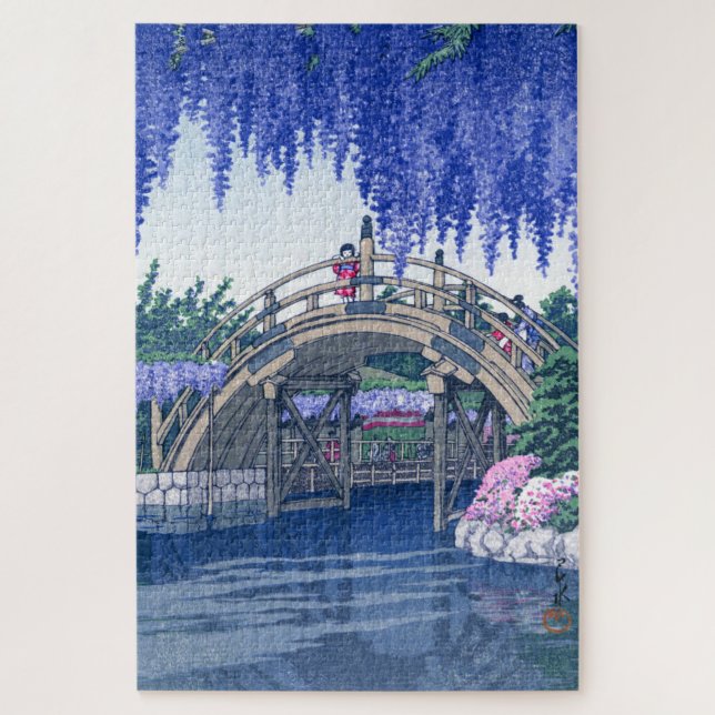 ukiyoe - hasui - No.34 Wisteria at Kameido -   Jigsaw Puzzle (Vertical)