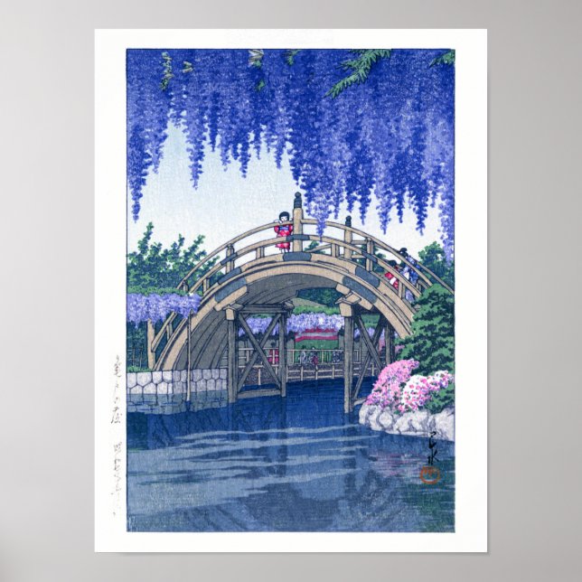 ukiyoe - hasui - No.34 Wisteria at Kameido - Poster (Front)