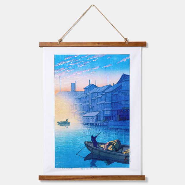 ukiyoe - hasui - No.38 Morning in Dotonbori, Osaka Hanging Tapestry (Front)