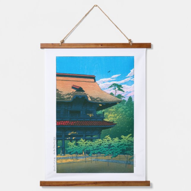 ukiyoe - hasui - No.42 Kenchoji Temple, Kamakura - Hanging Tapestry (Front)