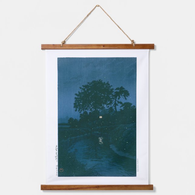 ukiyoe - hasui - No.45 Minuma River at Omiya -   Hanging Tapestry (Front)