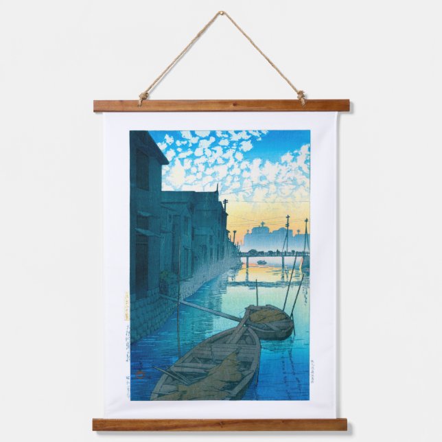ukiyoe - hasui - No.48 Morning on the Daikon Wharf Hanging Tapestry (Front)
