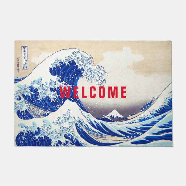ukiyoe - Hokusai : No.21 Great Wave -  Doormat (Front)
