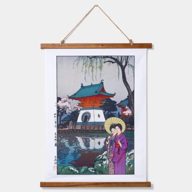 ukiyoe - Yoshida - 13 - Shinobazu Pond -  Hanging Tapestry (Front)