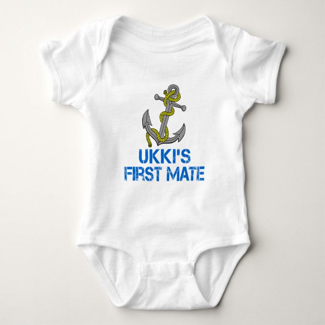Ukki's First Mate Baby Bodysuit (Front)