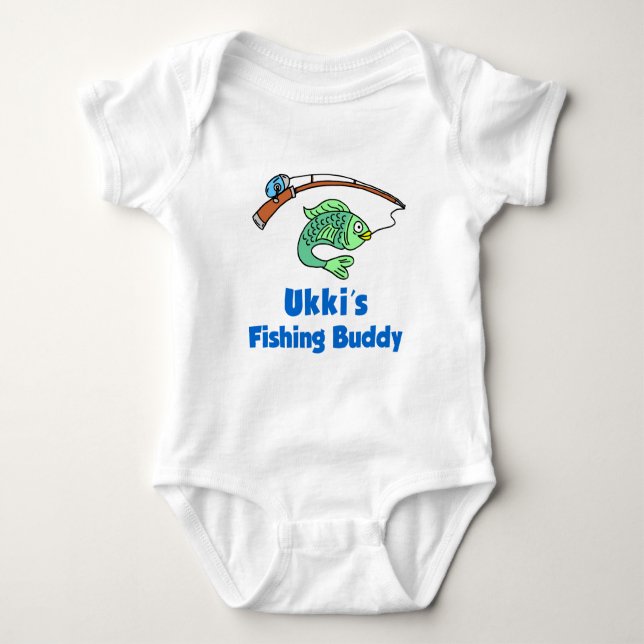 Ukki's Fishing Buddy Baby Bodysuit (Front)