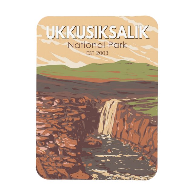 Ukkusiksalik National Park Canada Travel Vintage Magnet (Vertical)
