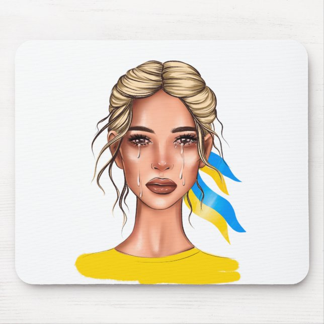Ukrain Stop War Blonde Mouse Mat (Front)
