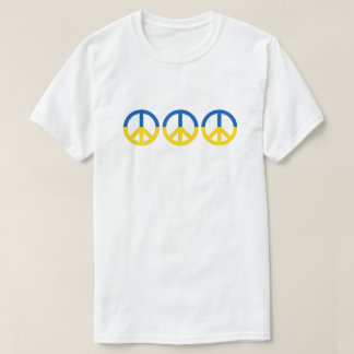 Ukraine 3 Peace Signs Blue Yellow Flag T-Shirt