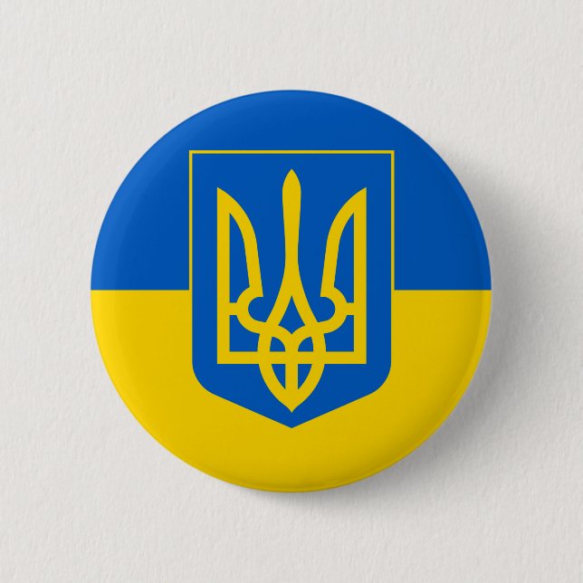 Ukraine 6 Cm Round Badge (Front)