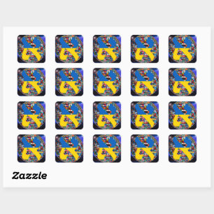 Ukraine Alef Flag Square Sticker