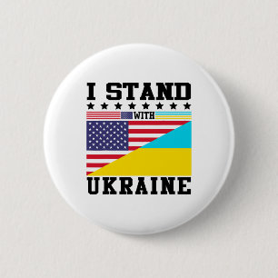 Ukraine American Pride Vintage Retro Ukrainian Fla 6 Cm Round Badge