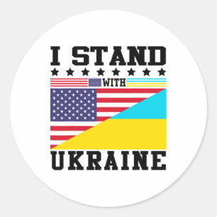 Ukraine American Pride Vintage Retro Ukrainian Fla Classic Round Sticker