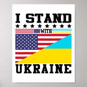 Ukraine American Pride Vintage Retro Ukrainian Fla Poster